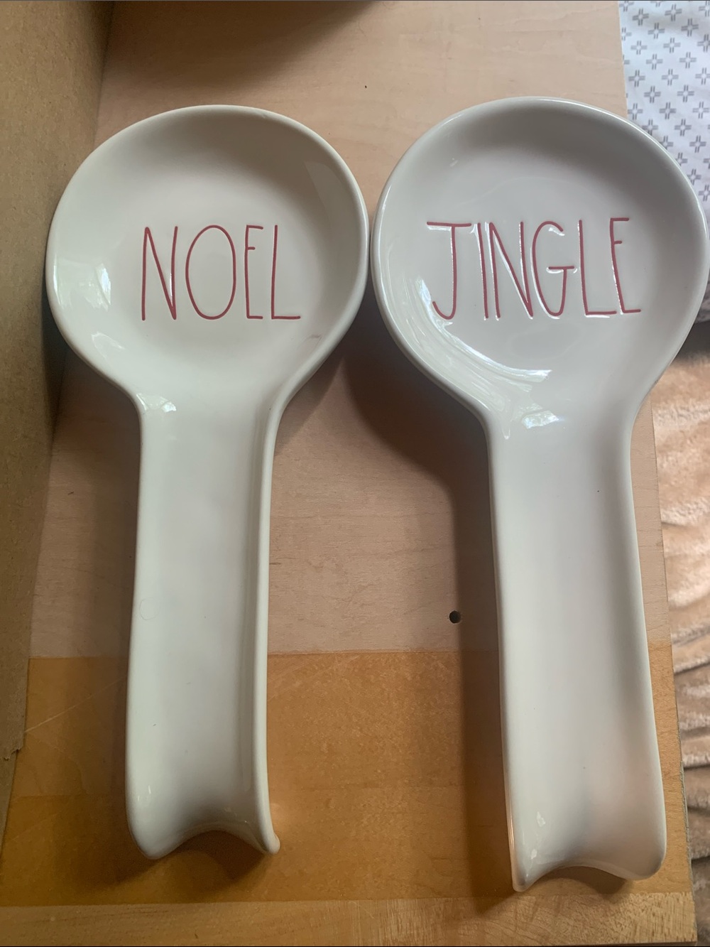 Rae Dunn Christmas spoon rests Noel jingle